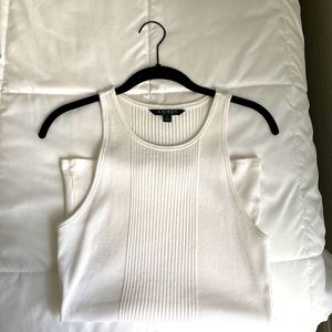 Ralph Lauren white knit cable sleeveless tank